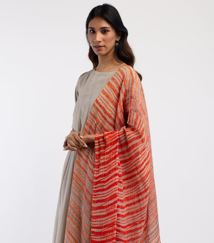 Multi color Shibori dye Organza Dupatta