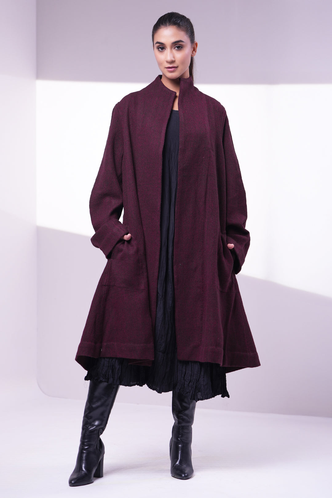 Maroon Wool Jacket – Tulsi Online