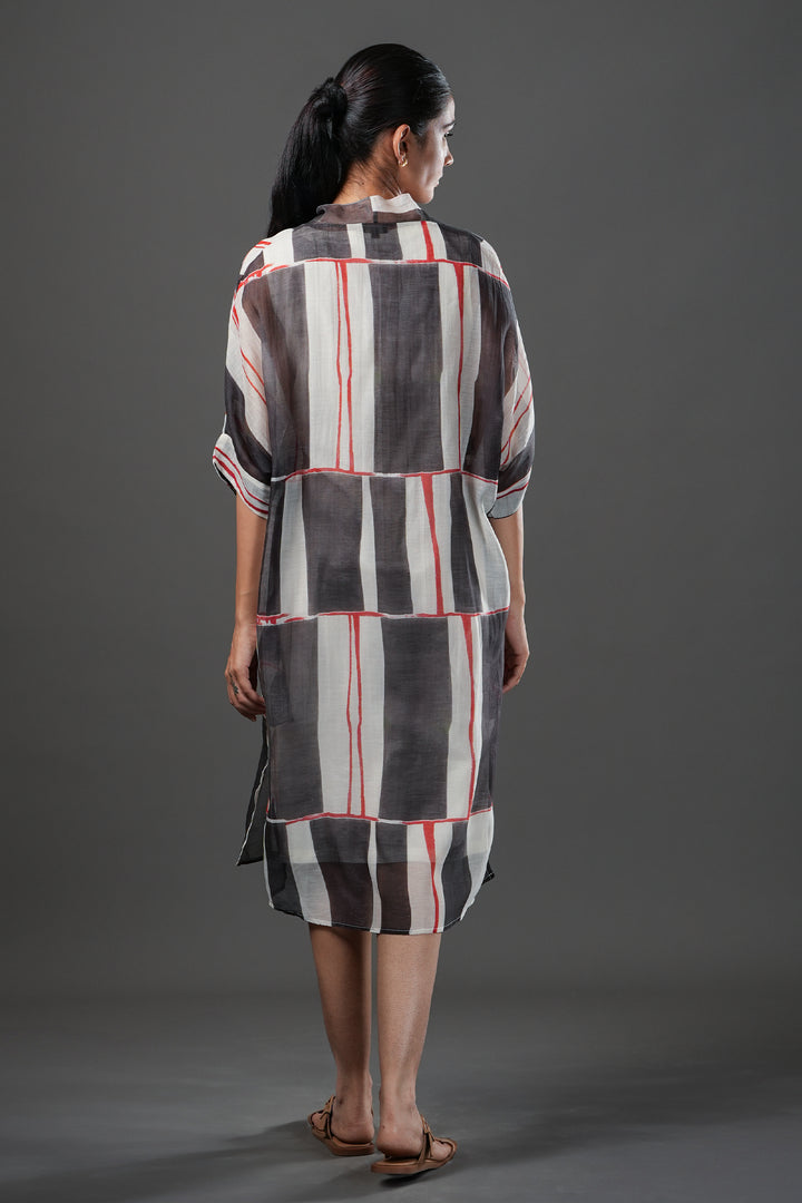 Geometric Printed Chanderi Dress