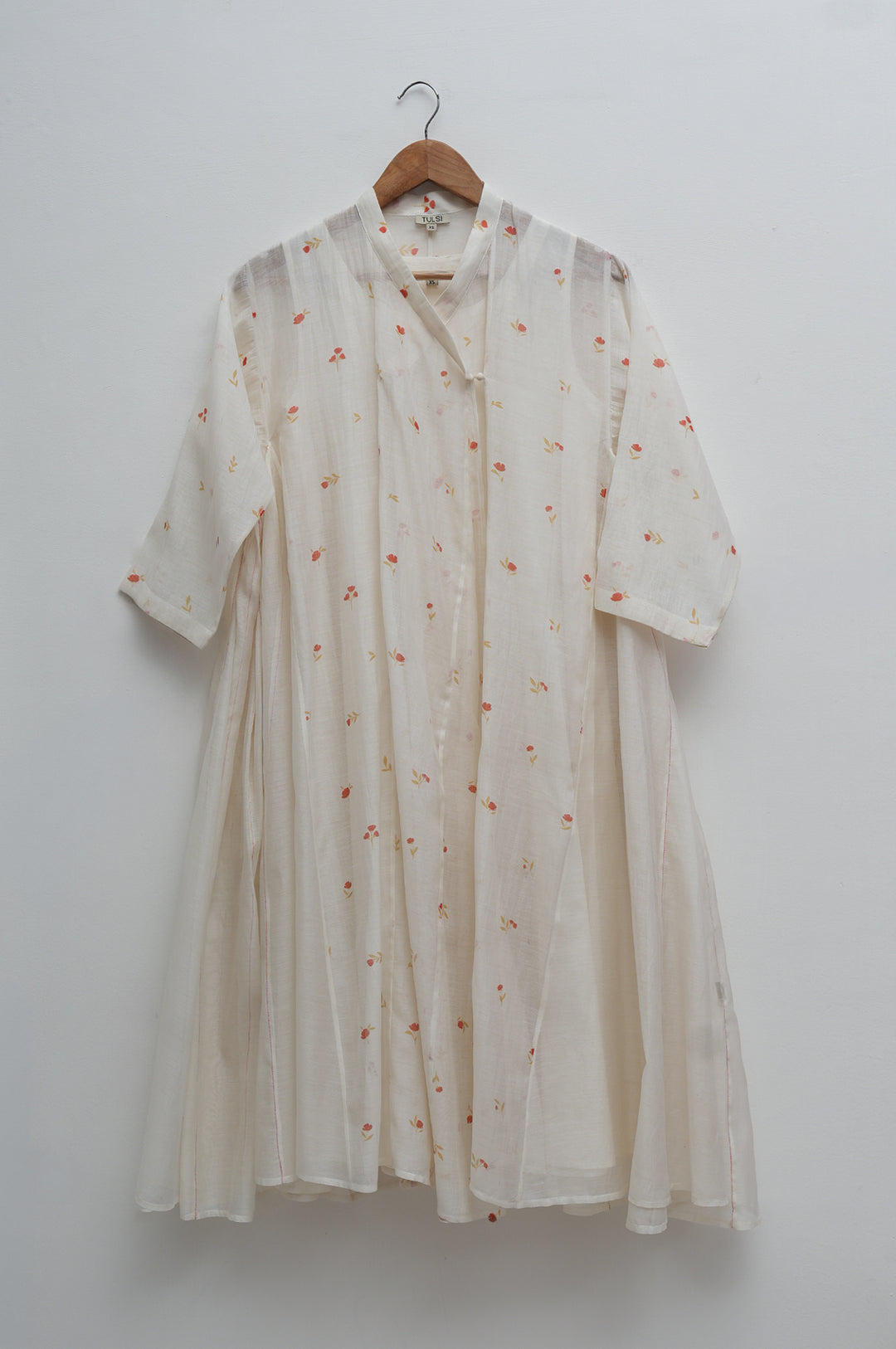 Natural Bloom Printed Chanderi Choga With Slip