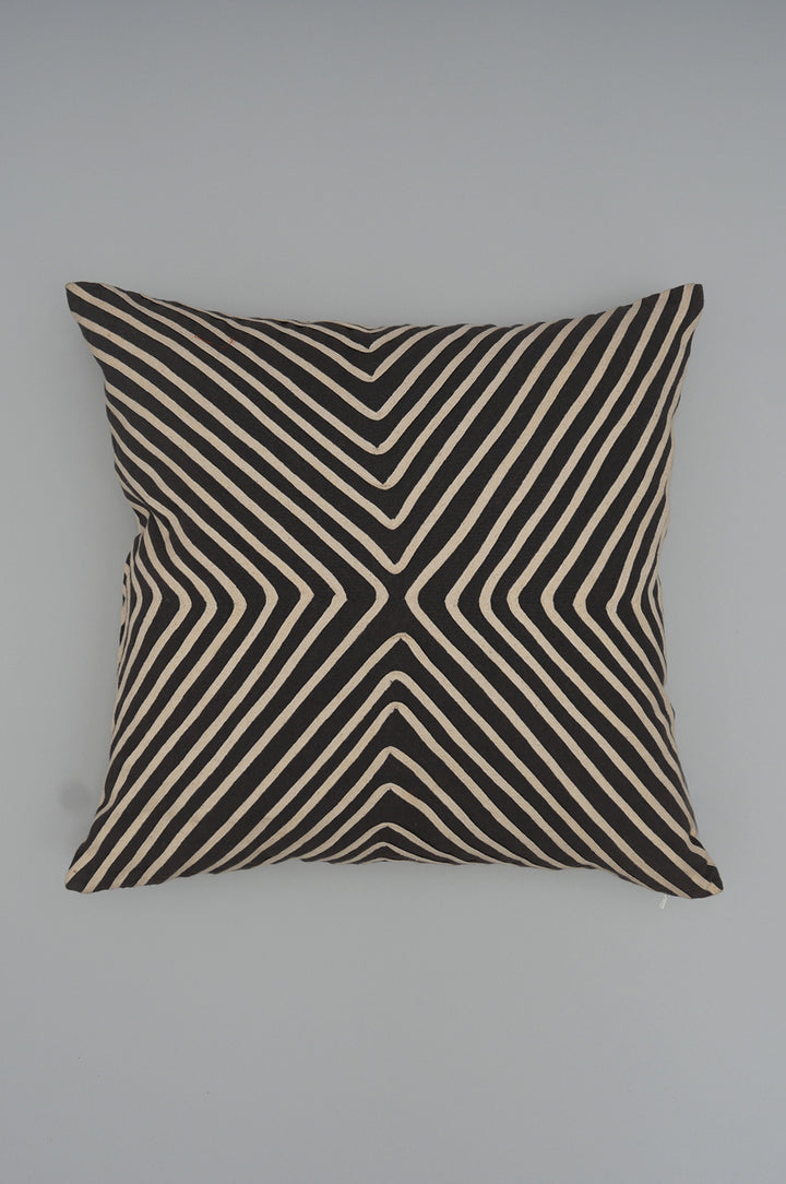 Monochrome Lines Embroidered Cushion Cover