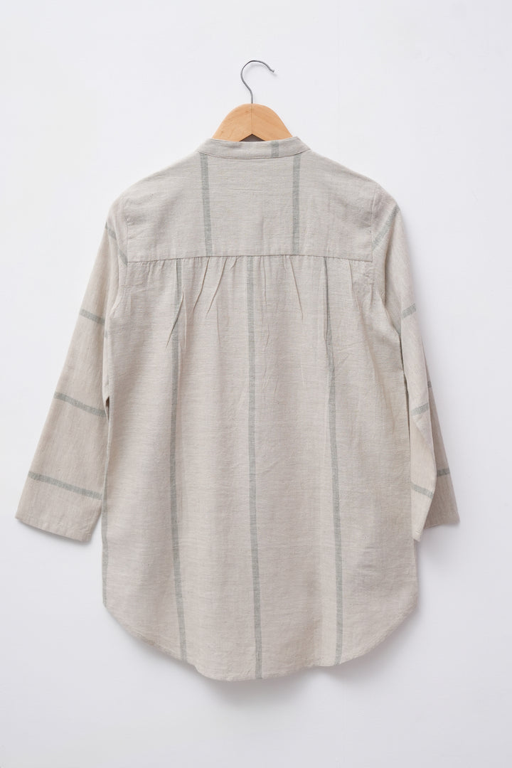 Beige Woven Khadi Shirt