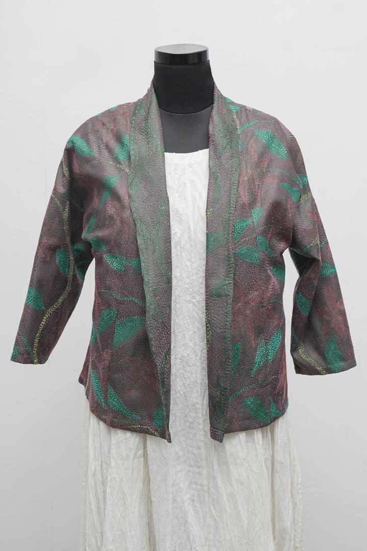 Multicolor Silk Kantha Overlay