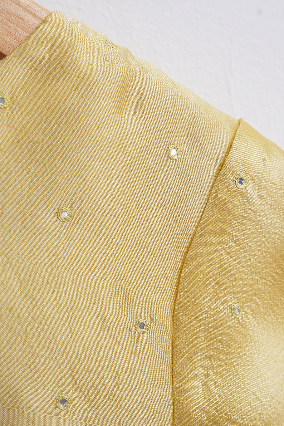 Yellow Hand Embroidered Silk Kurta