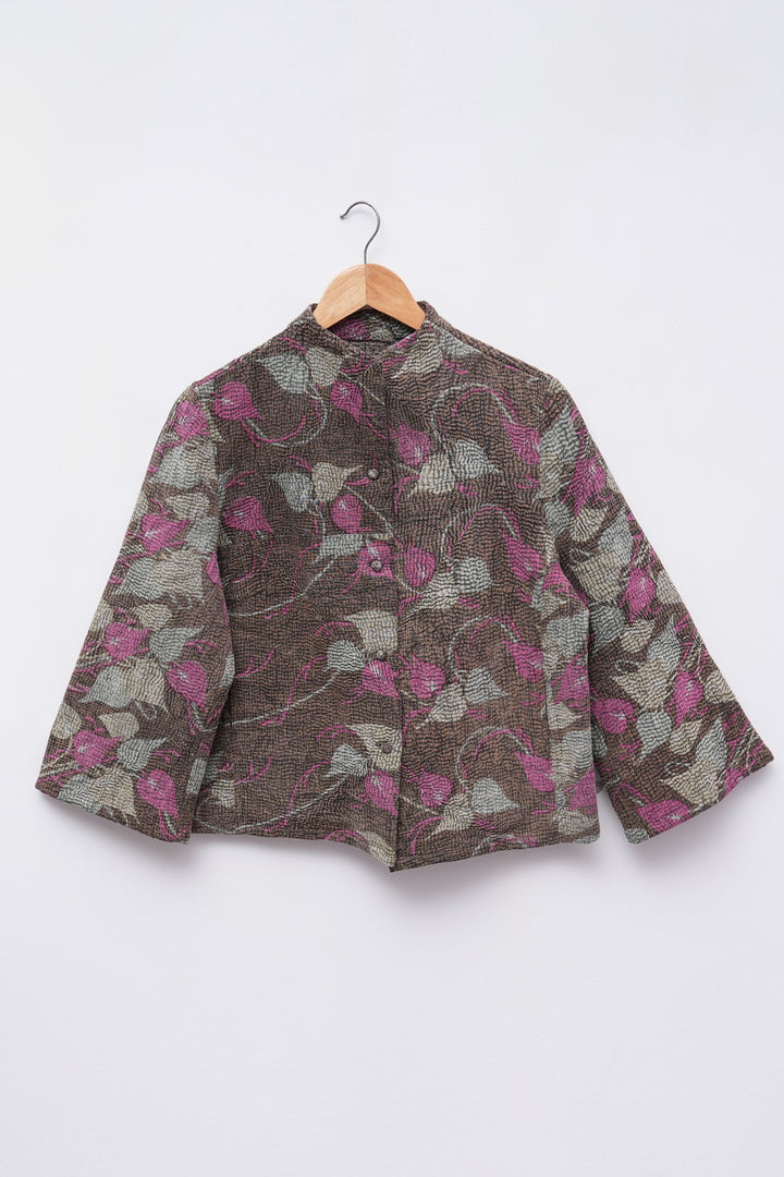 Brown Vintage Cotton Kantha Jacket