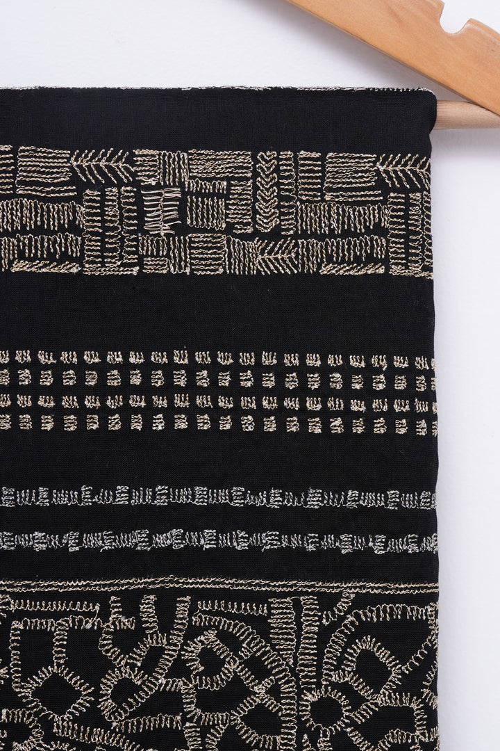 Black Embroidered Chanderi Saree