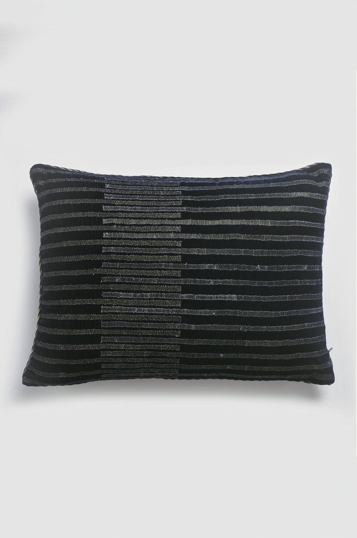 Twinkling Stripes Black Velvet Cushion Cover