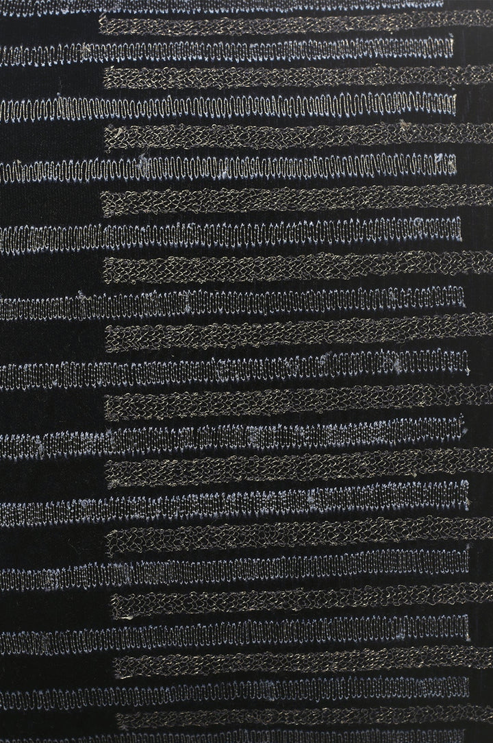 Twinkling Stripes Black Velvet Cushion Cover