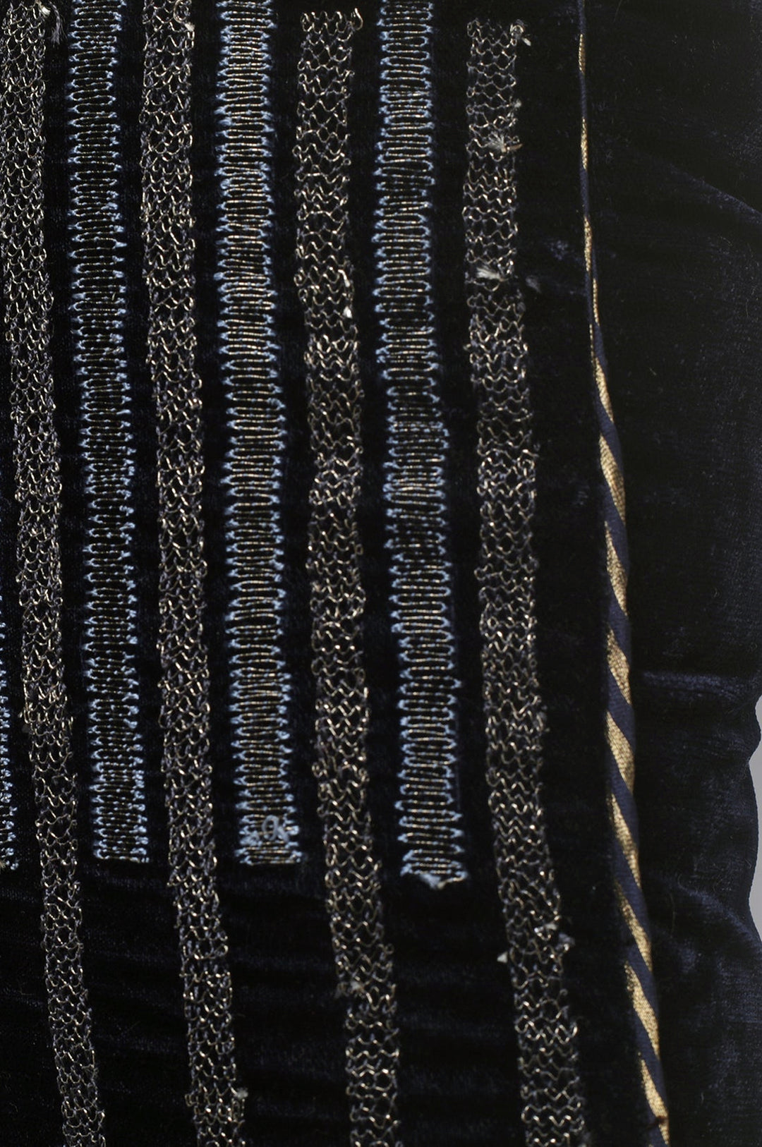 Twinkling Stripes Black Velvet Cushion Cover