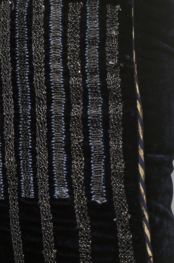 Twinkling Stripes Black Velvet Cushion Cover