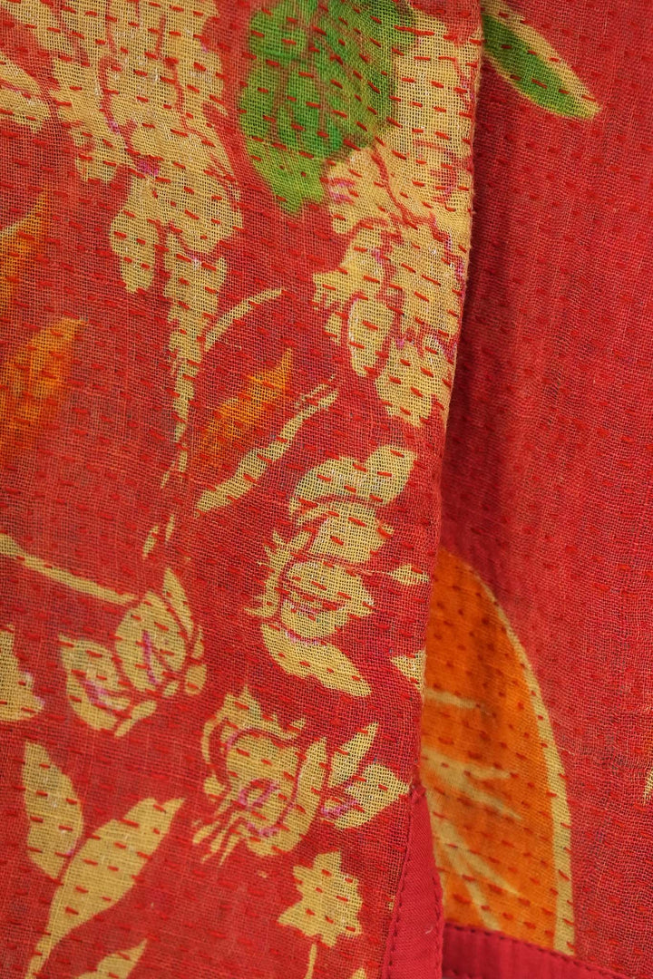 Multi Color Vintage Cotton Kantha Jacket For Kids