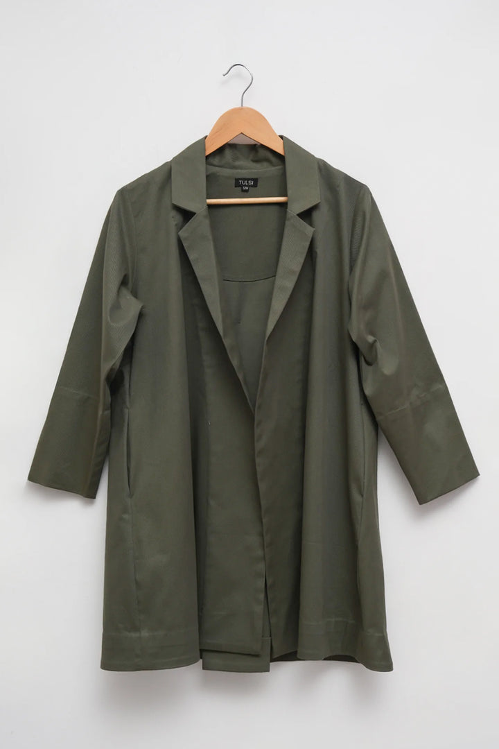 Olive Poplin Jacket
