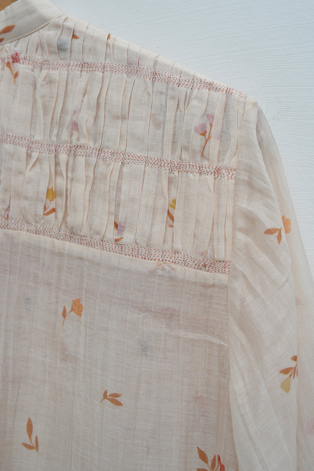 Peach Bloom Printed Chanderi Dress