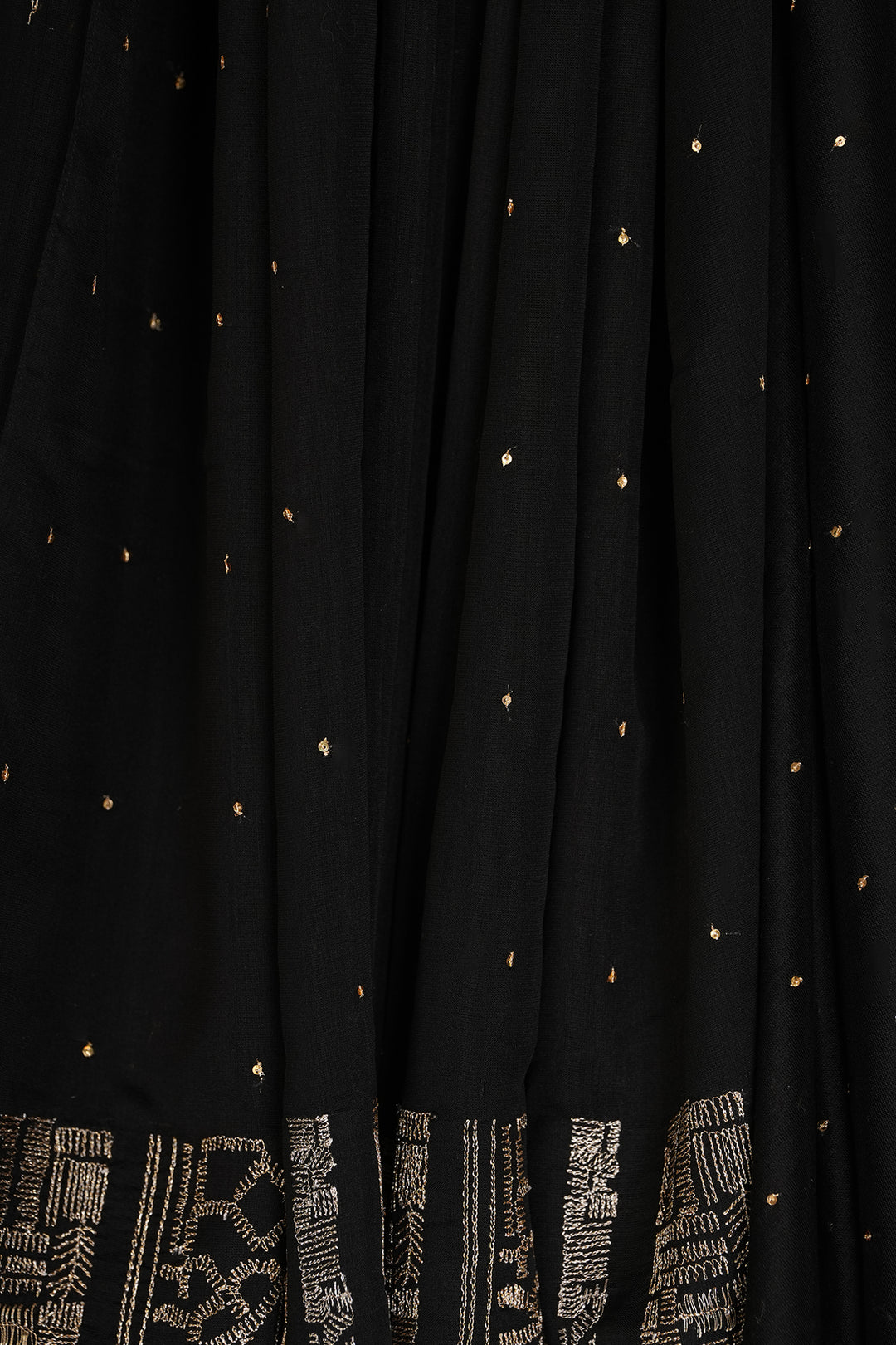 Black Embroidered Chanderi Saree