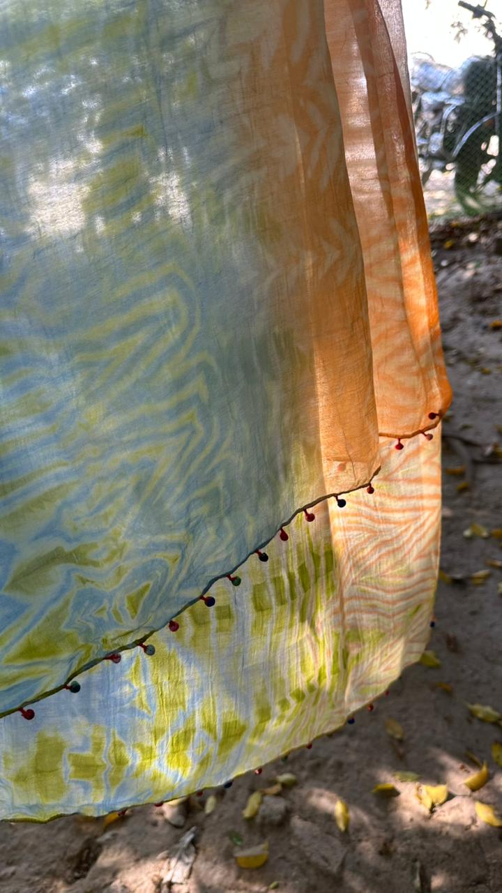 Cotton Silk Shibori Scarf