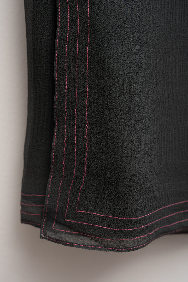 Charcoal Chiffon Printed Dupatta