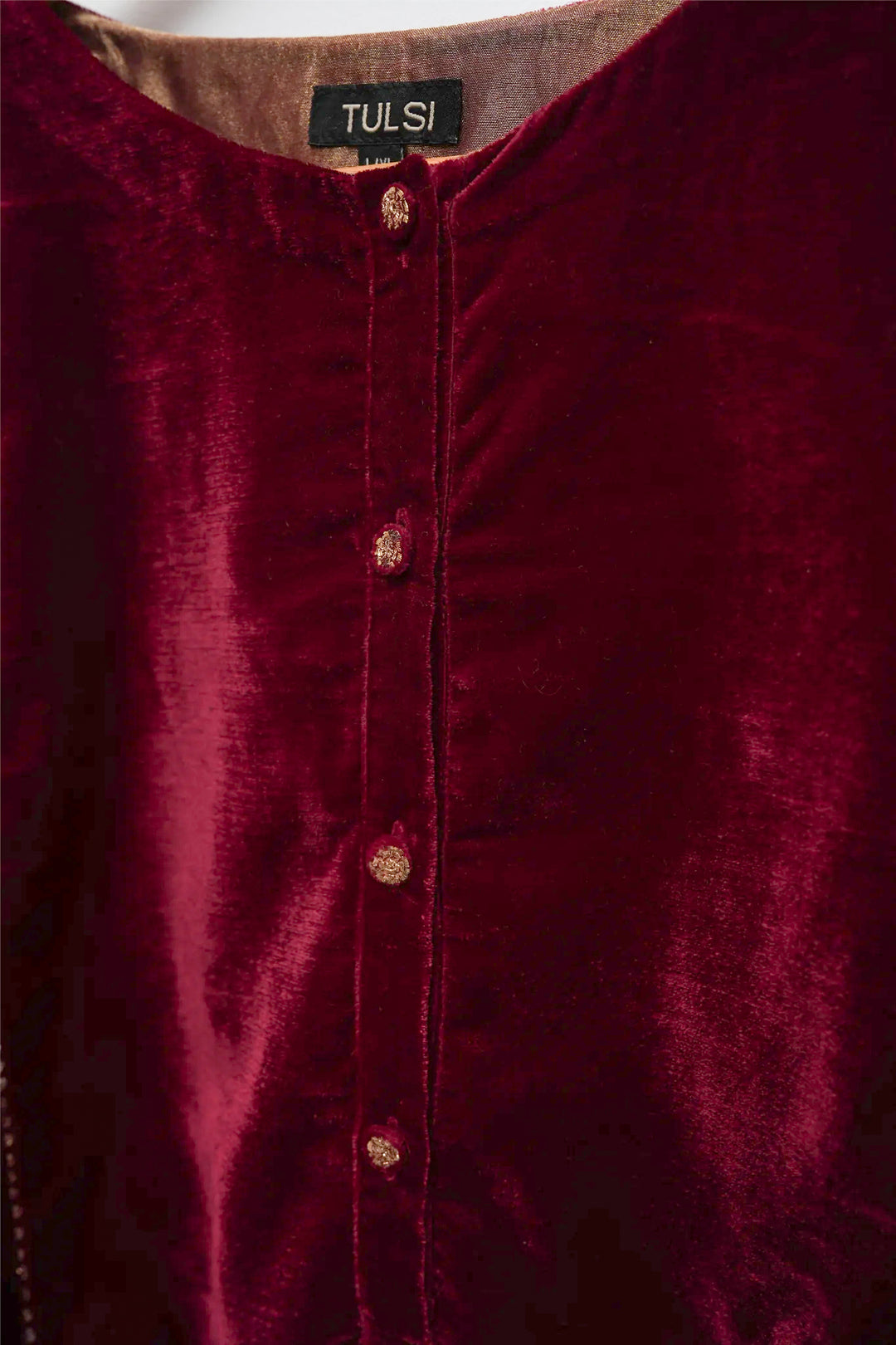 Maroon A-Line Velvet Tunic