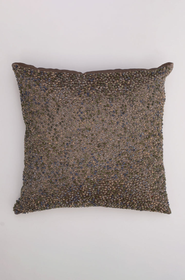 Multi Color French Knot Silk Cushion Cover