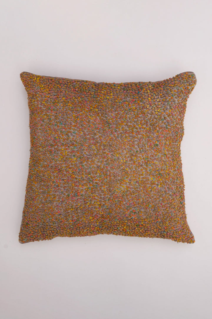Multi Color French Knot Silk Cushion Cover