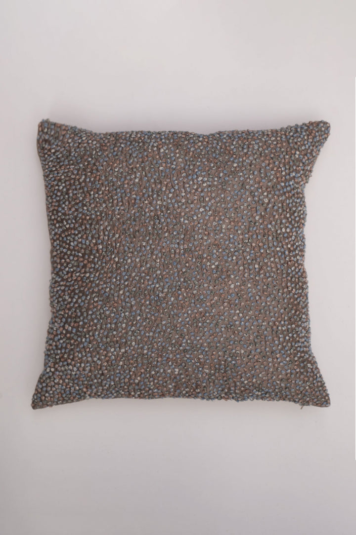 Grey French Knot Silk Cushion Cover