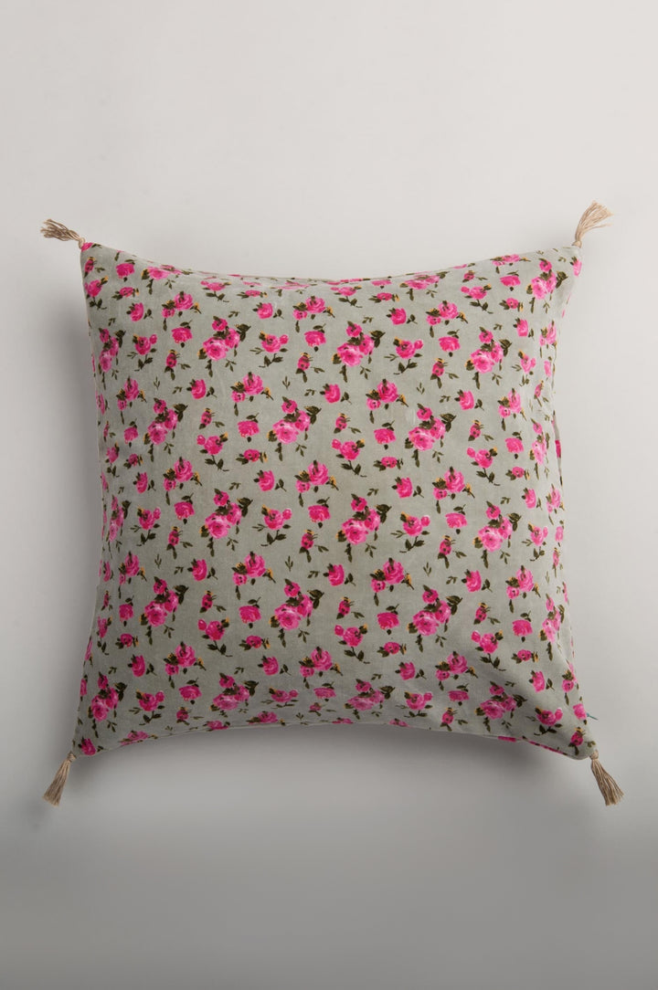 Floral velvet cushion cover