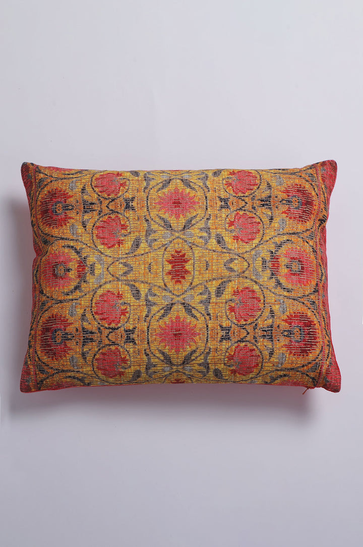 Orange Printed Cushion Cover