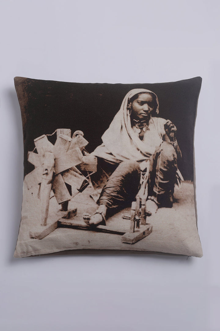 Green Printed Cushion Cover