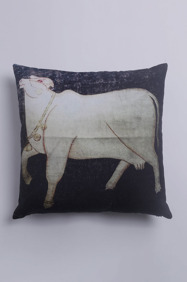 Black Cow Printed Cushion Cover