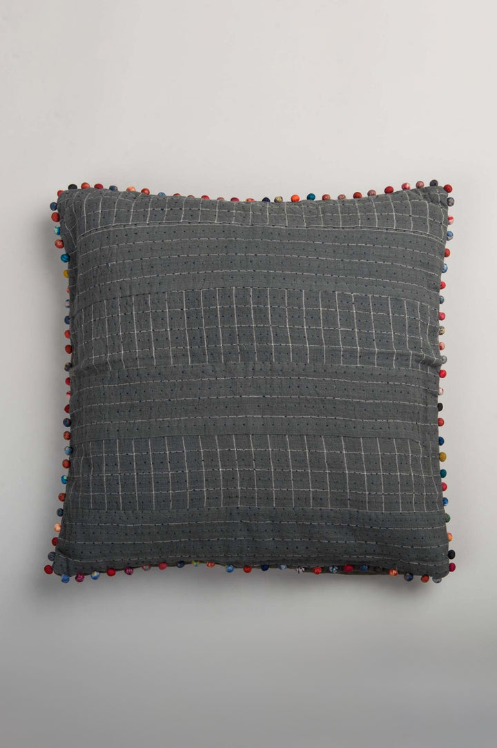 Grey cotton cushion cover