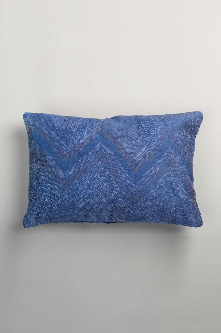 Silk kantha cushion cover