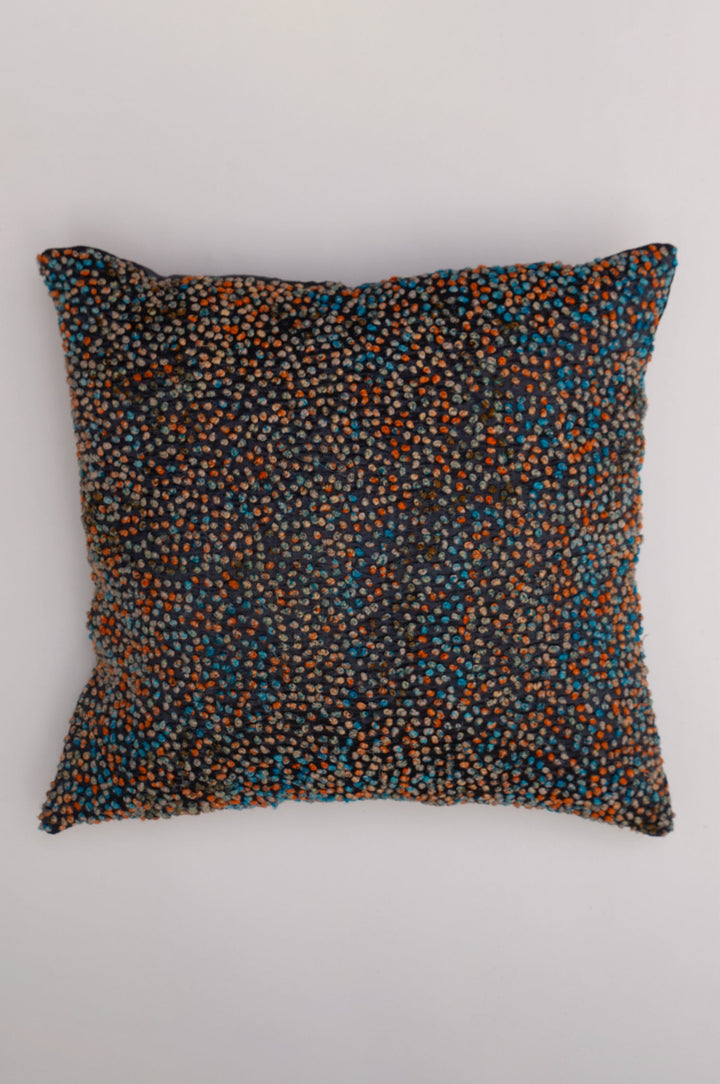 Black French Knot Silk Cushion Cover