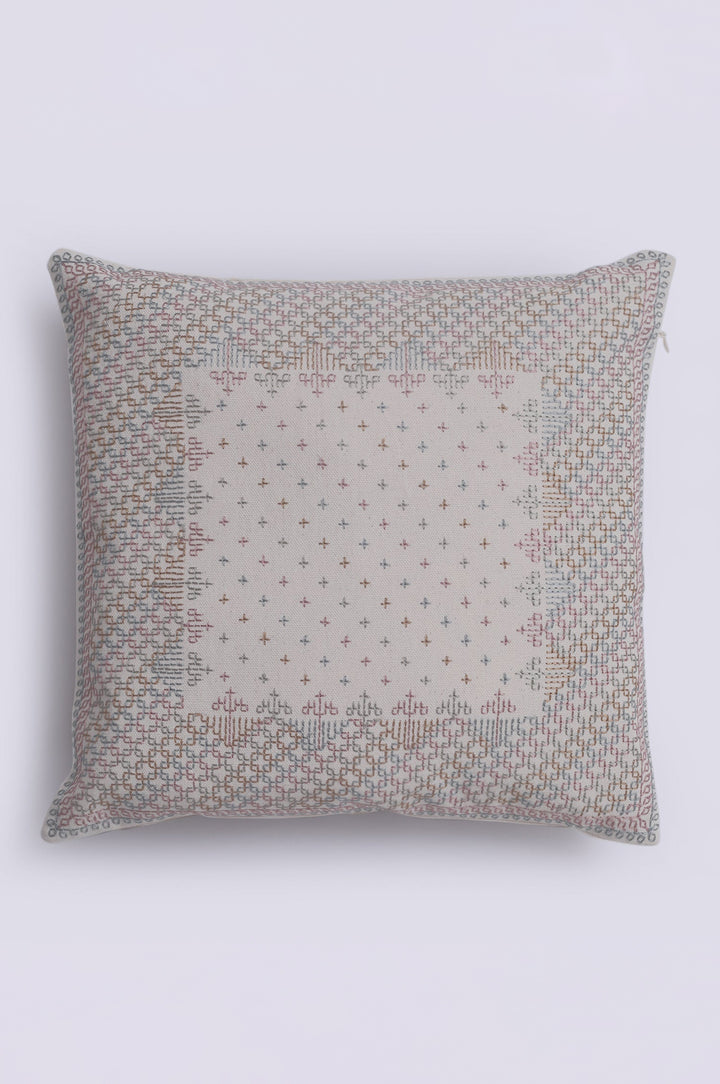 Natural Vintage Embroidered Cushion Cover