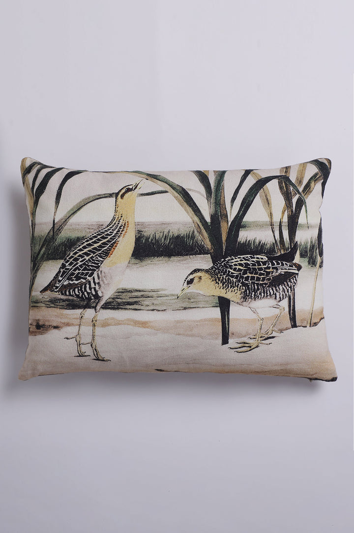 Yellow Bird Printed Cushion Cover