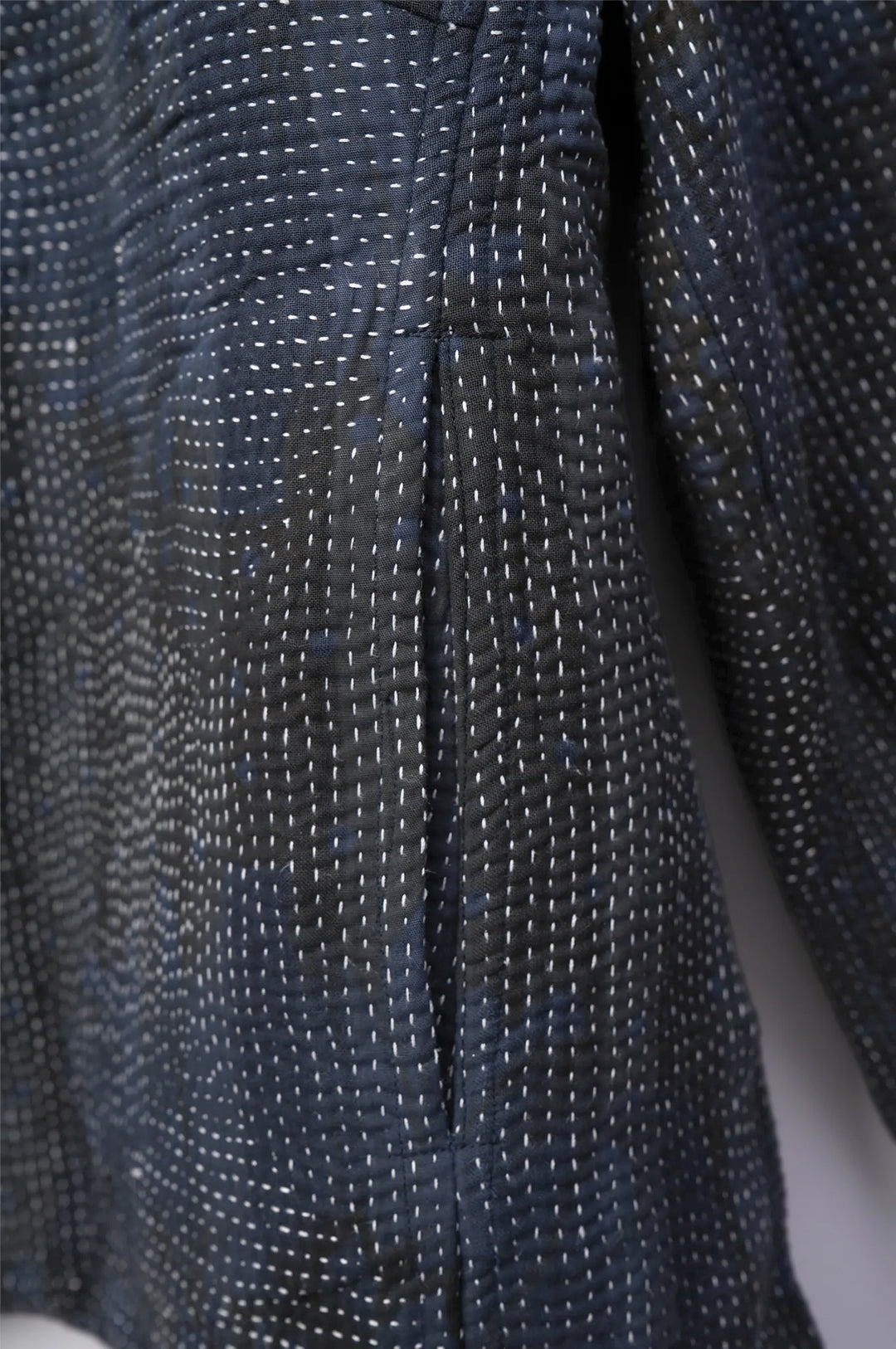 Navy Vintage Cotton Kantha Jacket