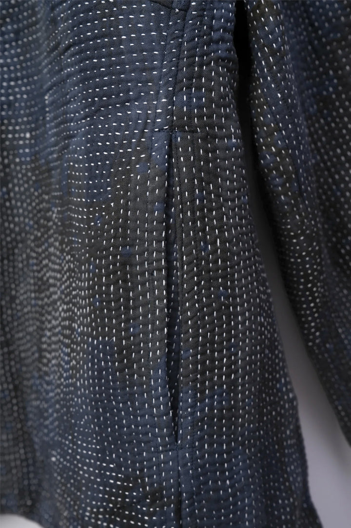Navy Vintage Cotton Kantha Jacket