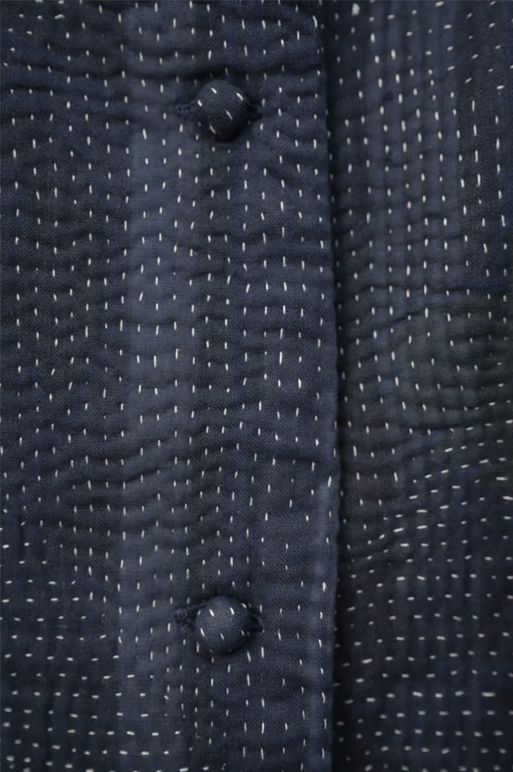 Navy Vintage Cotton Kantha Jacket