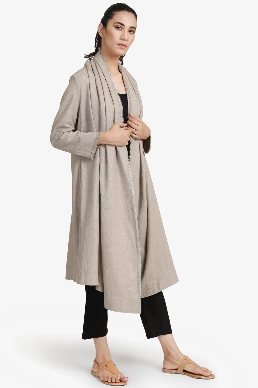 Beige Wool Cape
