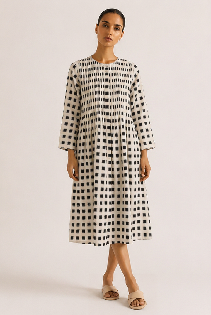 Black & White Double Ikat Dress