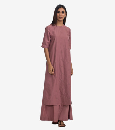 Old rose Cotton silk kurta & Sharara pants set