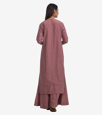 Old rose Cotton silk kurta & Sharara pants set