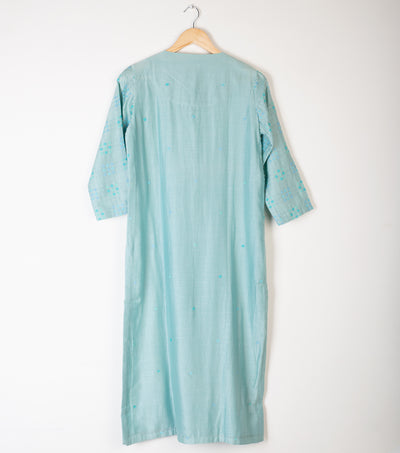 Sea Green Embroidered Cotton Kurta
