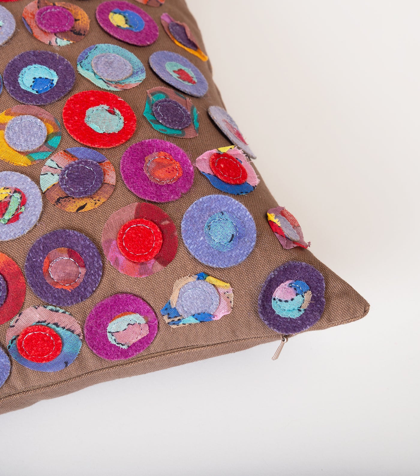 Multicolor Cotton Patch Work Embroidered Cushion Cover