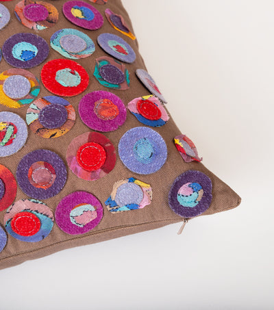 Multicolor Cotton Patch Work Embroidered Cushion Cover