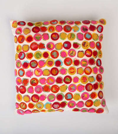 Multicolor Cotton Patch Work Embroidered Cushion Cover