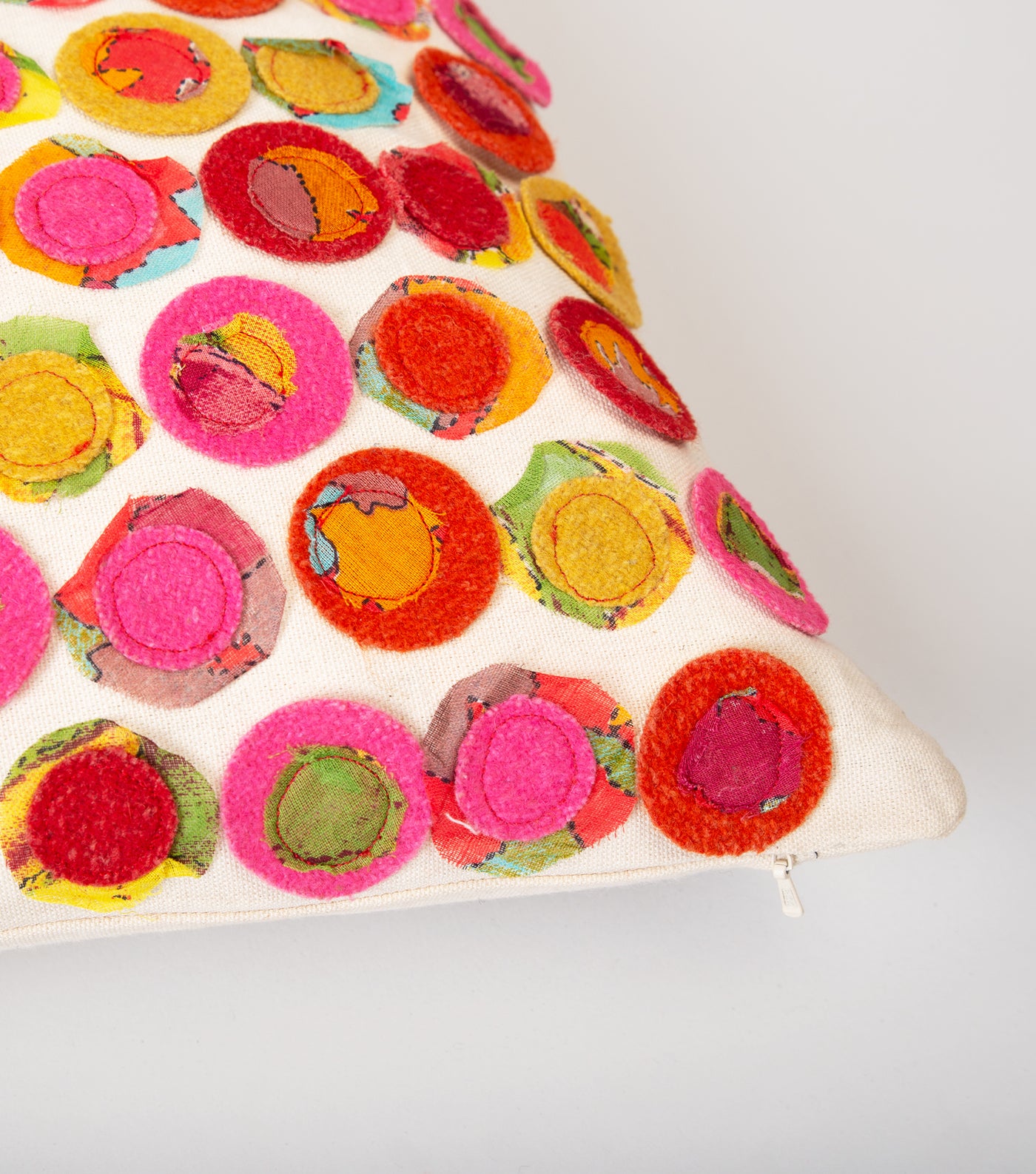Multicolor Cotton Patch Work Embroidered Cushion Cover