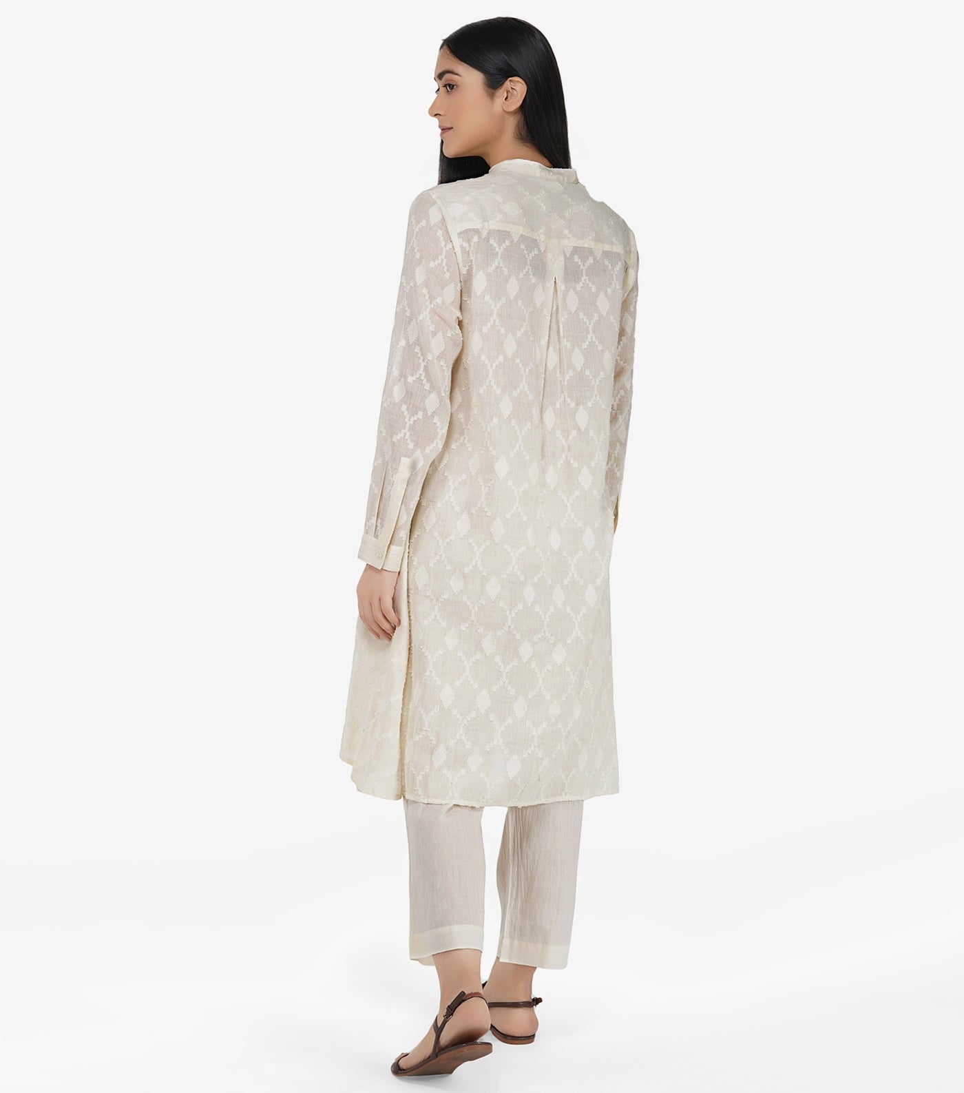 Natural flared cotton kurta