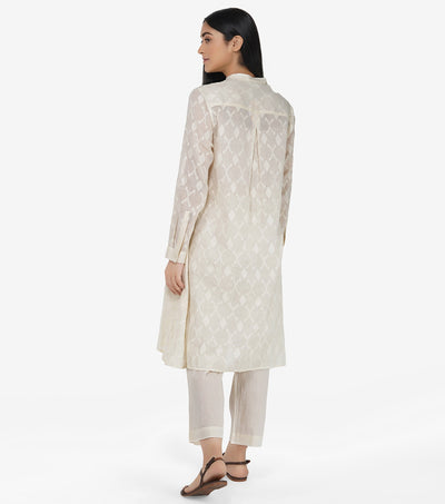 Natural flared cotton kurta