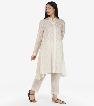 Natural flared cotton kurta