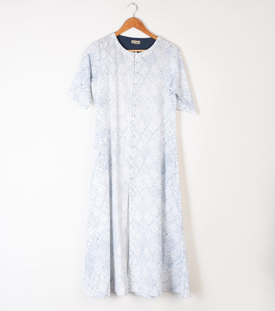 White Printed Cotton Kurta