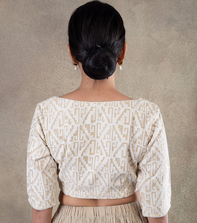 Natural Cotton embroidered Blouse